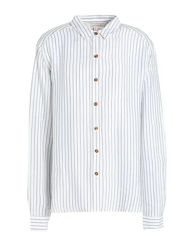 White Cotton twill Striped shirt CECILIA SHIR
