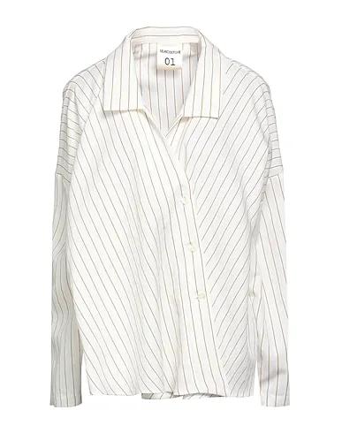 White Cotton twill Striped shirt