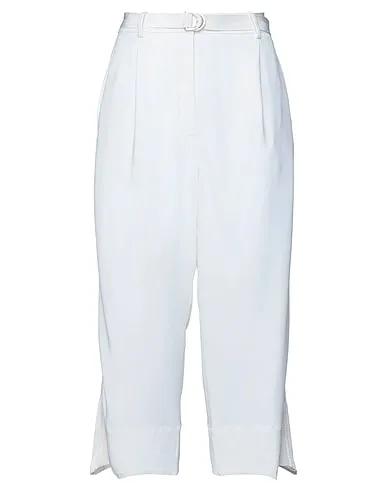 White Crêpe Cropped pants & culottes