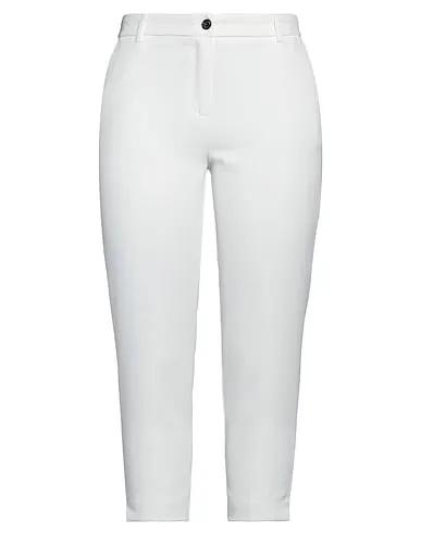 White Crêpe Cropped pants & culottes