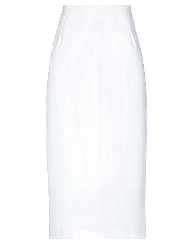 White Crêpe Midi skirt