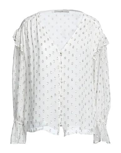 White Crêpe Patterned shirts & blouses