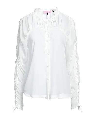 White Crêpe Solid color shirts & blouses