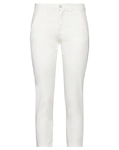 White Gabardine Cropped pants & culottes