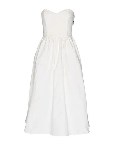 White Gabardine Midi dress