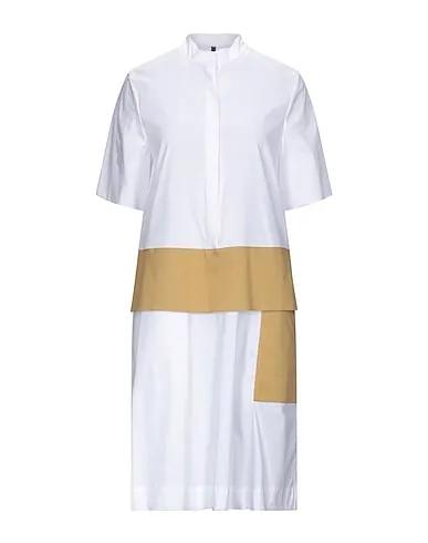 White Gabardine Midi dress