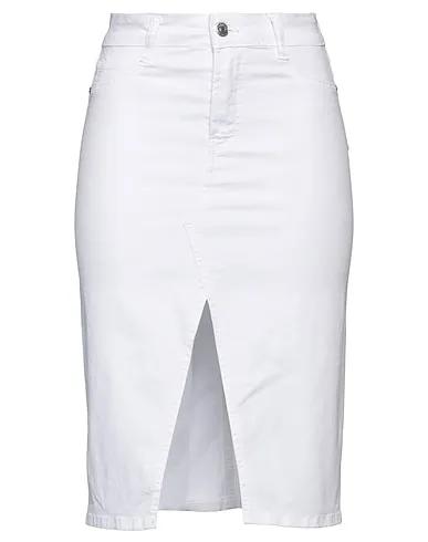 White Gabardine Midi skirt