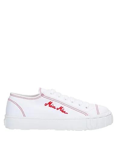 White Gabardine Sneakers