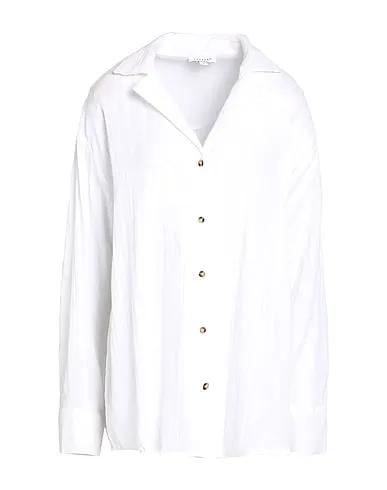 White Gauze Solid color shirts & blouses