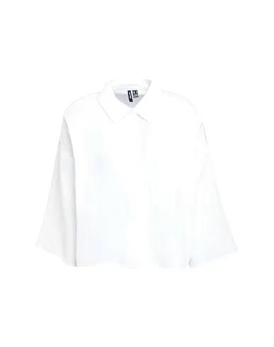 White Gauze Solid color shirts & blouses