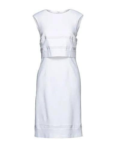 White Grosgrain Midi dress