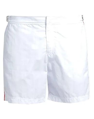 White Grosgrain Swim shorts