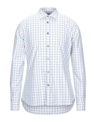 White Jacquard Checked shirt
