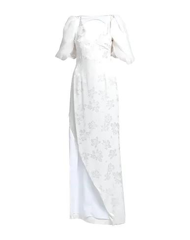 White Jacquard Long dress
