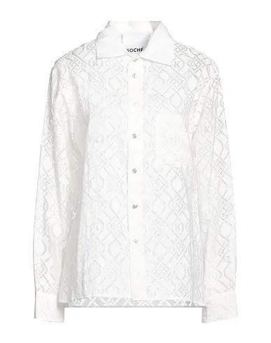 White Jacquard Patterned shirts & blouses