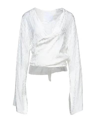 White Jacquard Patterned shirts & blouses