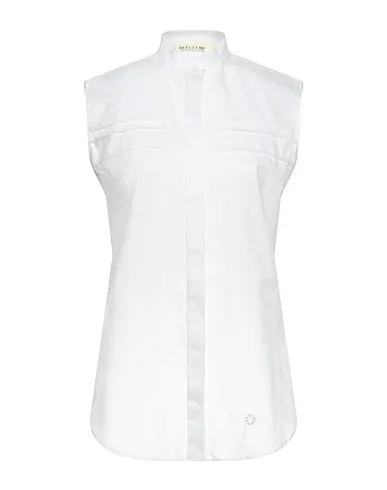 White Jacquard Solid color shirts & blouses