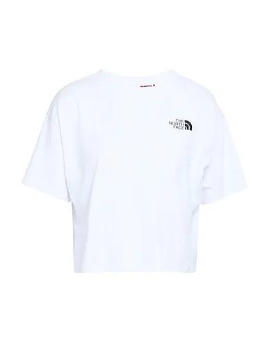 White Jersey Basic T-shirt W CROPPED SD TEE 