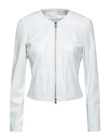 White Jersey Biker jacket