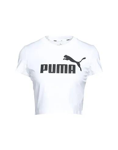 White Jersey Crop top ESS Slim Logo Tee