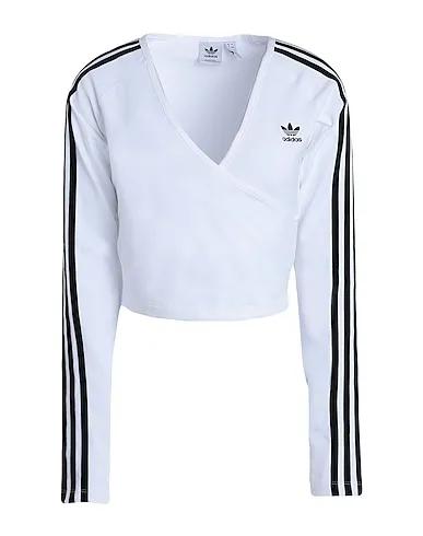 White Jersey Crop top LONG SLEEVE