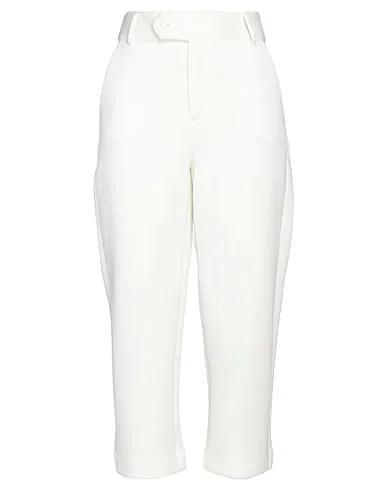 White Jersey Cropped pants & culottes