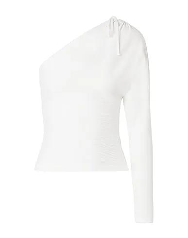 White Jersey One-shoulder top