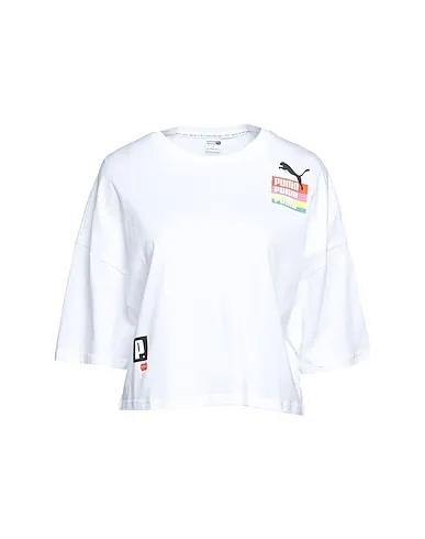 White Jersey T-shirt Brand Love Oversized Tee

