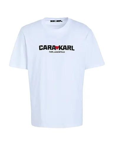 White Jersey T-shirt CARA LOVES KARL
