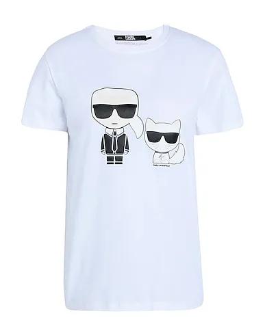 White Jersey T-shirt IKONIK KARL & CHOUPETTE TEE
