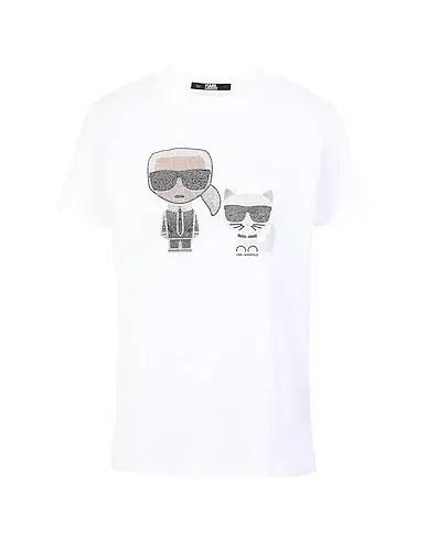 White Jersey T-shirt IKONIK RHINESTONE T-SHIRT
