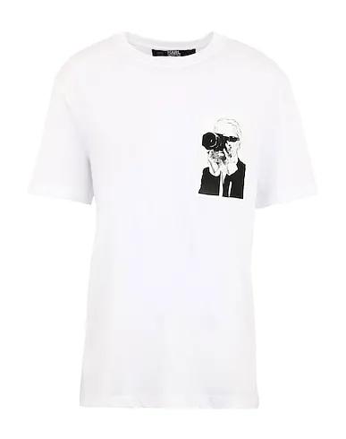 White Jersey T-shirt KARL LEGEND POCKET TEE
