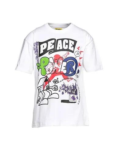 White Jersey T-shirt PEACE AND POWER T-SHIRT