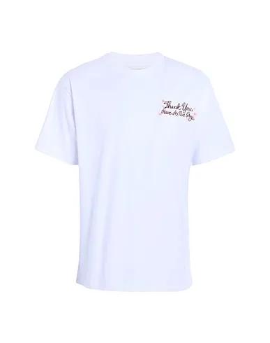 White Jersey T-shirt THANK YOU ROSE TEE
