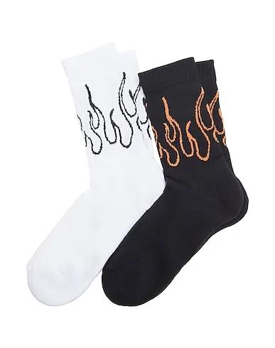 White Knitted 2-PACK ORGANIC COTTON FLAMES SOCKS
