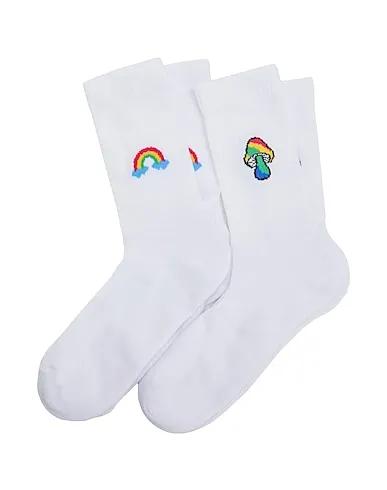 White Knitted 2-PACK ORGANIC COTTON PATCH SOCKS
