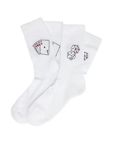 White Knitted 2-PACK ORGANIC COTTON SOCKS DICES
