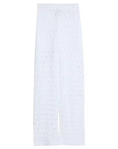 White Knitted Casual pants