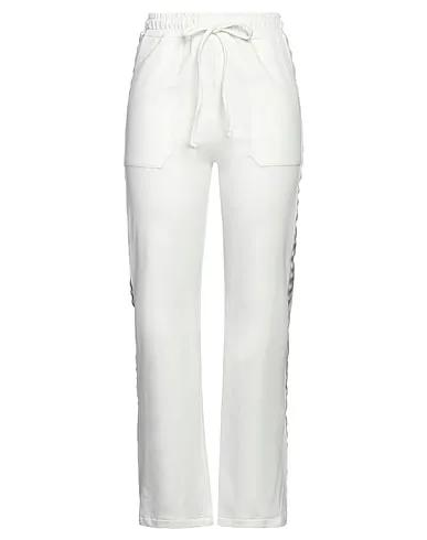 White Knitted Casual pants