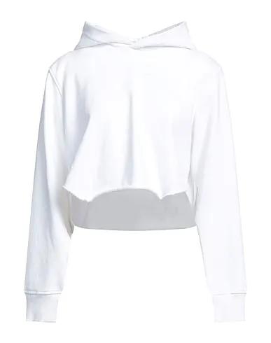 White Knitted Hooded sweatshirt