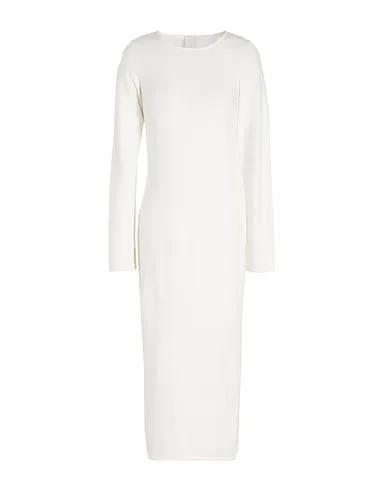 White Knitted Midi dress VISCOSE BACKLESS LONG DRESS
