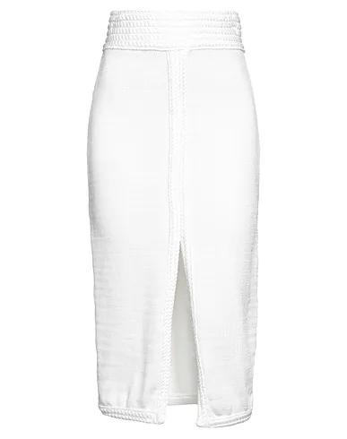 White Knitted Midi skirt