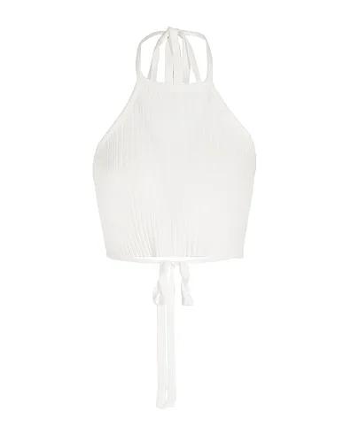 White Knitted Top KNITTED HALTER OPEN-BACK TOP
