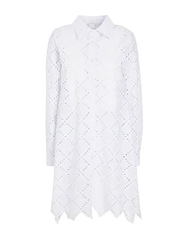 White Lace Midi dress COTTON SAN GALLO CHEMISIER DRESS
