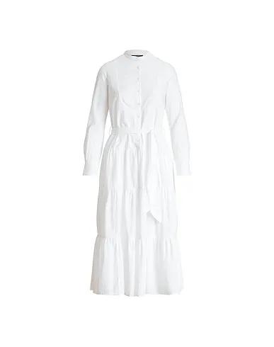 White Lace Midi dress EYELET COTTON VOILE SHIRTDRESS
