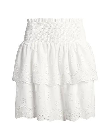 White Lace Mini skirt EYELET-EMBROIDERED COTTON MINISKIRT
