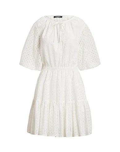 White Lace Short dress EYELET-EMBROIDERED COTTON DRESS
