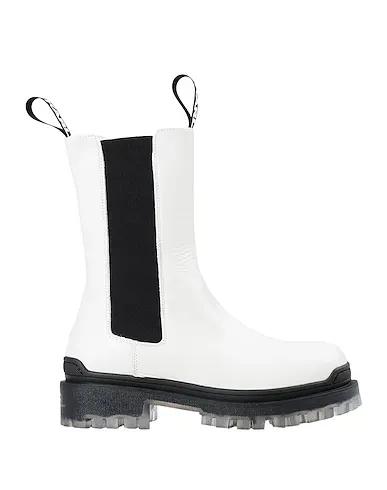 White Leather Ankle boot BIKER II LONG GORE BOOT