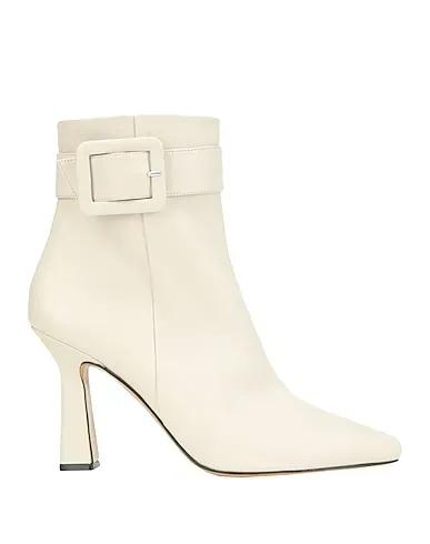 White Leather Ankle boot LEATHER BUCKLE-DETAIL ANKLE BOOT

