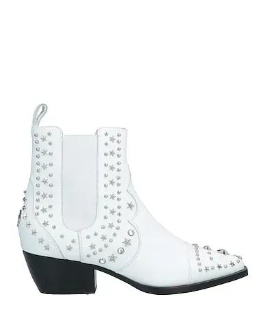 White Leather Ankle boot